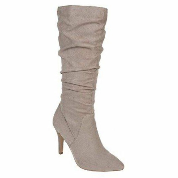 WORN ONCE - Good Quality Below Knee Pink Suede Stylish Dress Boots Size 6 Women - Picture 2 of 7